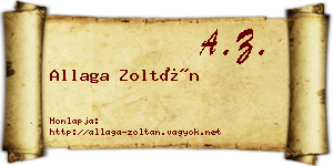 Allaga Zoltán névjegykártya